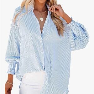 Blue Striped Women's Top